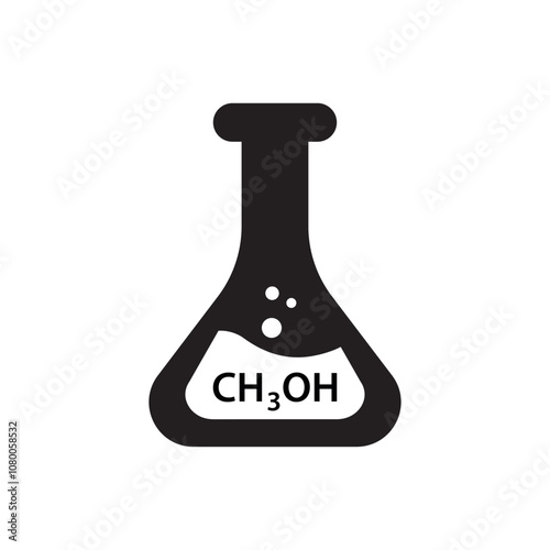 Laboratory glass with CH3OH icon