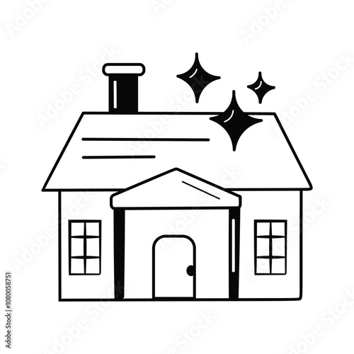 Simple residential house icon, representing family home or property