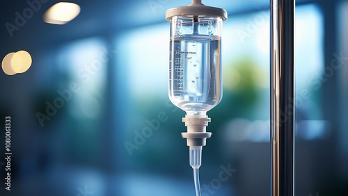 A medical drip with medicine.