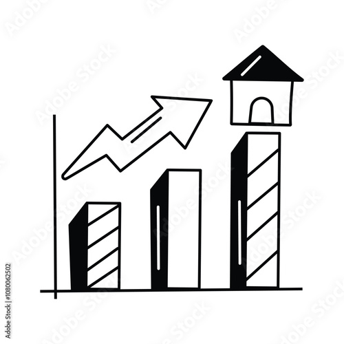 Bar chart indicating trends in real estate market