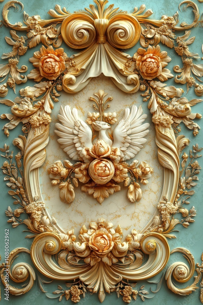 Baroque, Barocco Ornate Marble Ceiling Non-Linear Reformation Design with Intricate Accents Depicting Classic Elegance and Architectural Beauty Baroque, Barocco Ornate Marble Ceiling Non-Linear Reformation Design with Intricate Accents Depicting Classic Elegance and Architectural Beauty