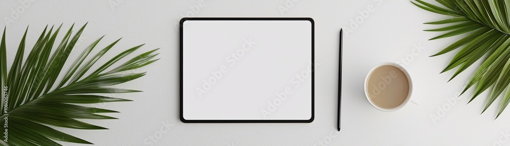 Graphic mockup template with a digital drawing tablet and stylus, ideal for showcasing digital art Graphic mockup template with a digital drawing tablet and stylus, ideal for showcasing digital art
