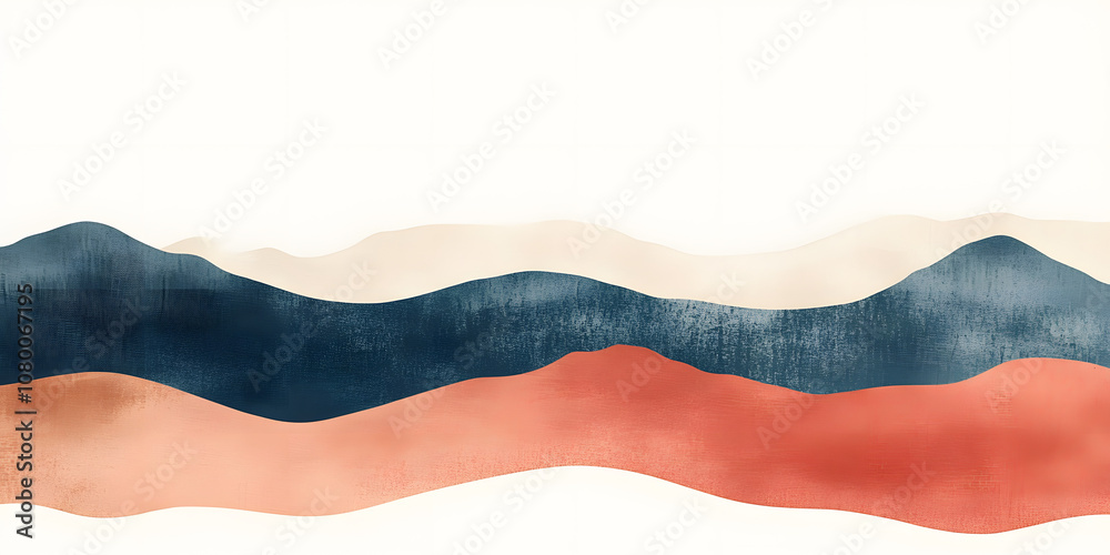 Naklejka premium Advanced Chinese abstract landscape painting, modern abstract ink painting, watercolor, art, design, artwork, wallpaper, background, poster, commercial, advertising, marketing, zen