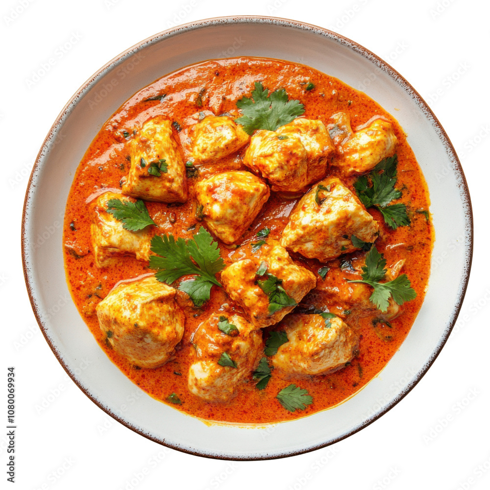Spicy Chicken Curry in Rich Tomato-Based Sauce Garnished with Cilantro in White Bowl PNG Icon on transparent background Spicy Chicken Curry in Rich Tomato-Based Sauce Garnished with Cilantro in White Bowl PNG Icon on transparent background