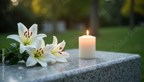  Elegant serenity  Candlelight and lilies in a tranquil setting