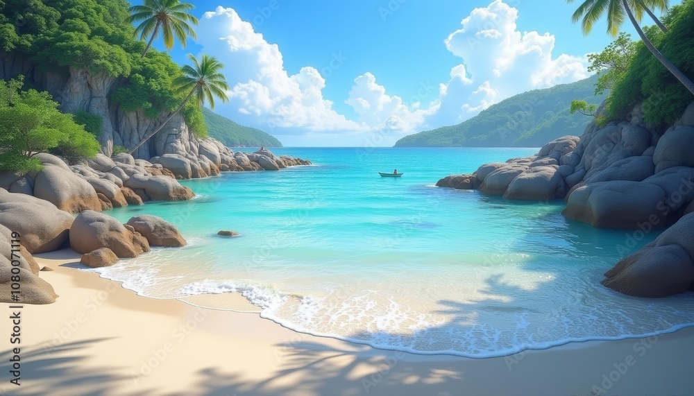 Obraz premium Paradise Found A serene tropical beach