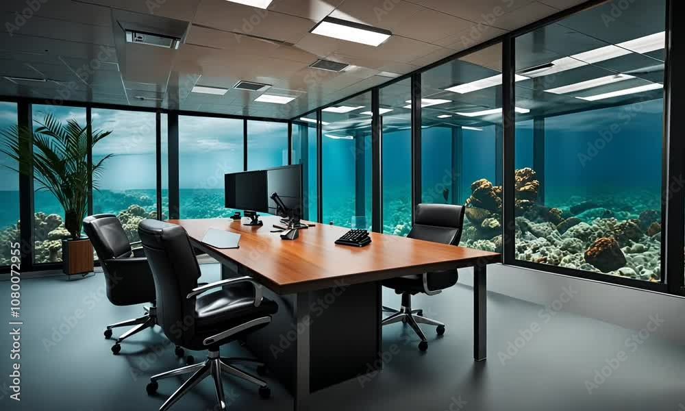 Office under the sea. Office under the sea.
