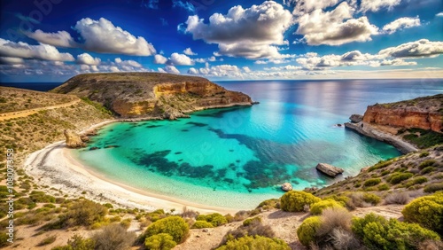 Discover Rabbit Beachâ€™s stunning vistas in Lampedusa, where azure waves meet golden sands, and breathtaking cliffs rise, showcasing natureâ€™s beauty in a Mediterranean coastal paradise.