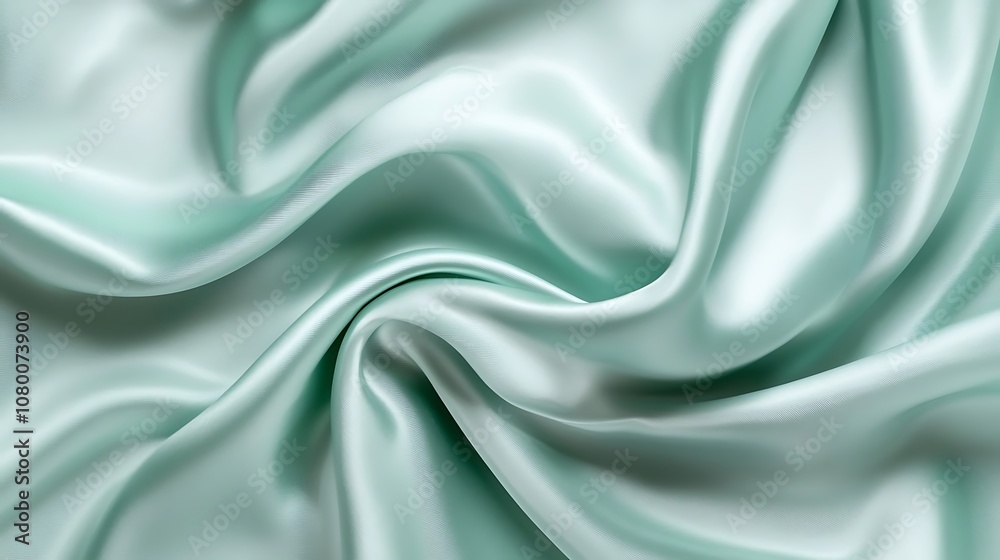 Fototapeta premium Background of light emerald green with a satin texture