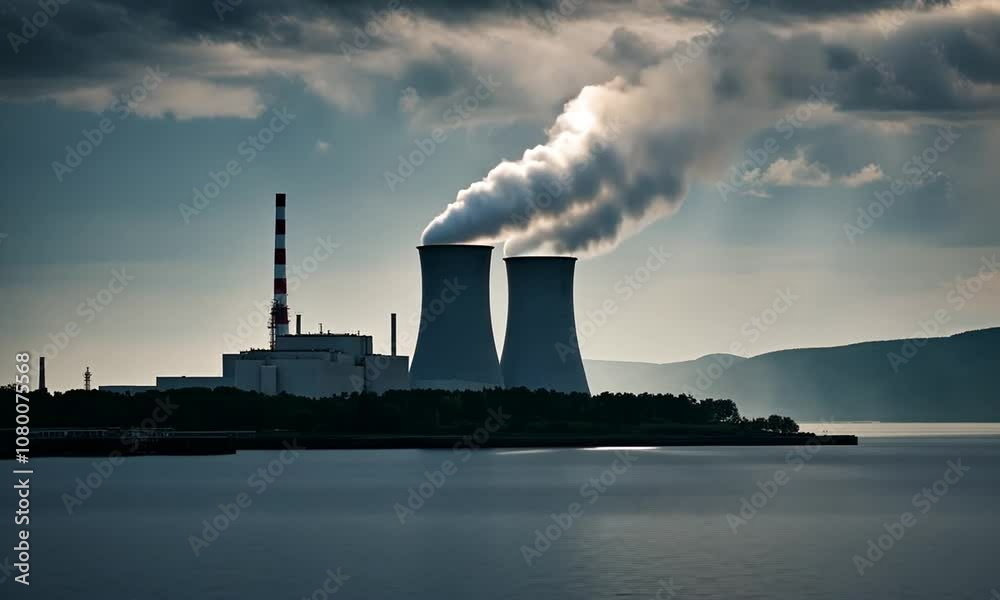 Nuclear power plant by the sea. Nuclear power plant by the sea.