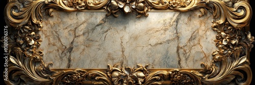 Baroque, Barocco Ornate Marble Ceiling Non-Linear Reformation Design with Intricate Accents Depicting Classic Elegance and Architectural Beauty