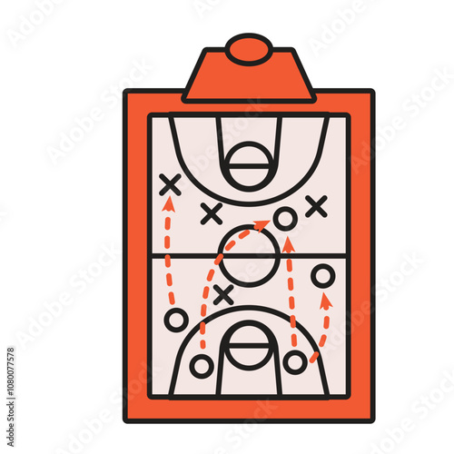 basketball strategy board illustration