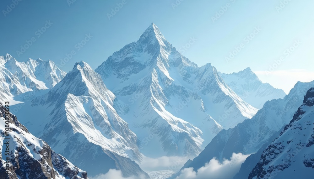 Fototapeta premium Majestic peaks untouched snow and the vast sky