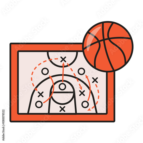 basketball strategy board illustration