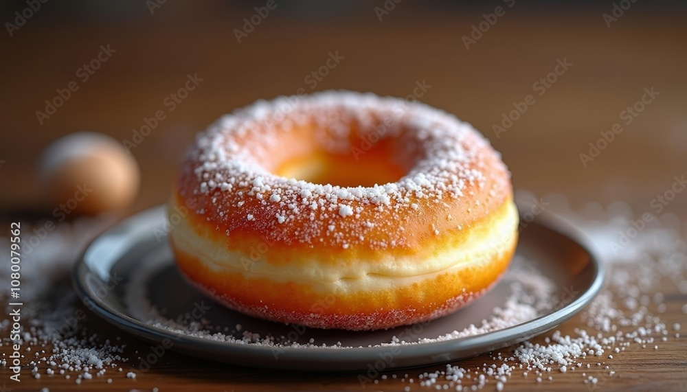  Deliciously frosted donut ready to be enjoyed