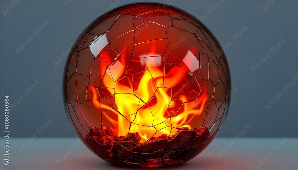glass ball in fire,A glass orb filled with a glowing fire, highlighting the contrast between the cool glass and the warm, dynamic flames inside. glass ball in fire,A glass orb filled with a glowing fire, highlighting the contrast between the cool glass and the warm, dynamic flames inside.