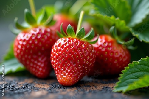  Freshly picked strawberries ready to be enjoyed