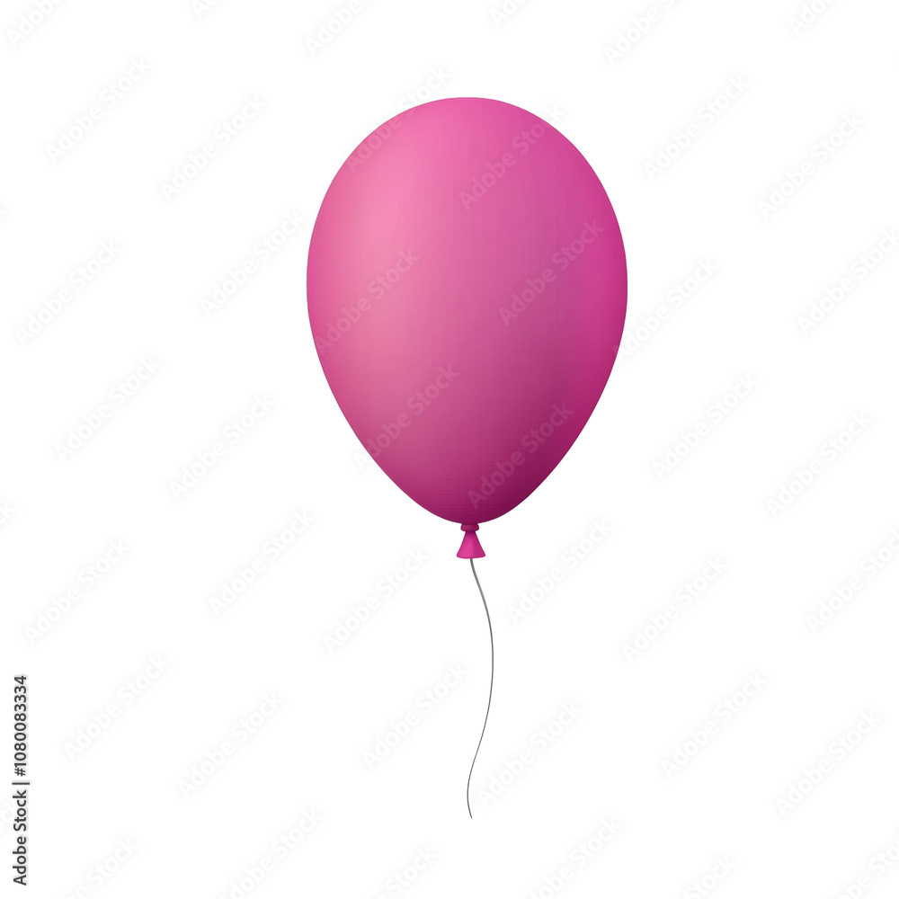 pink helium balloon. Birthday balloon flying for party and celebrations. Isolated on white background. Generative AI pink helium balloon. Birthday balloon flying for party and celebrations. Isolated on white background. Generative AI