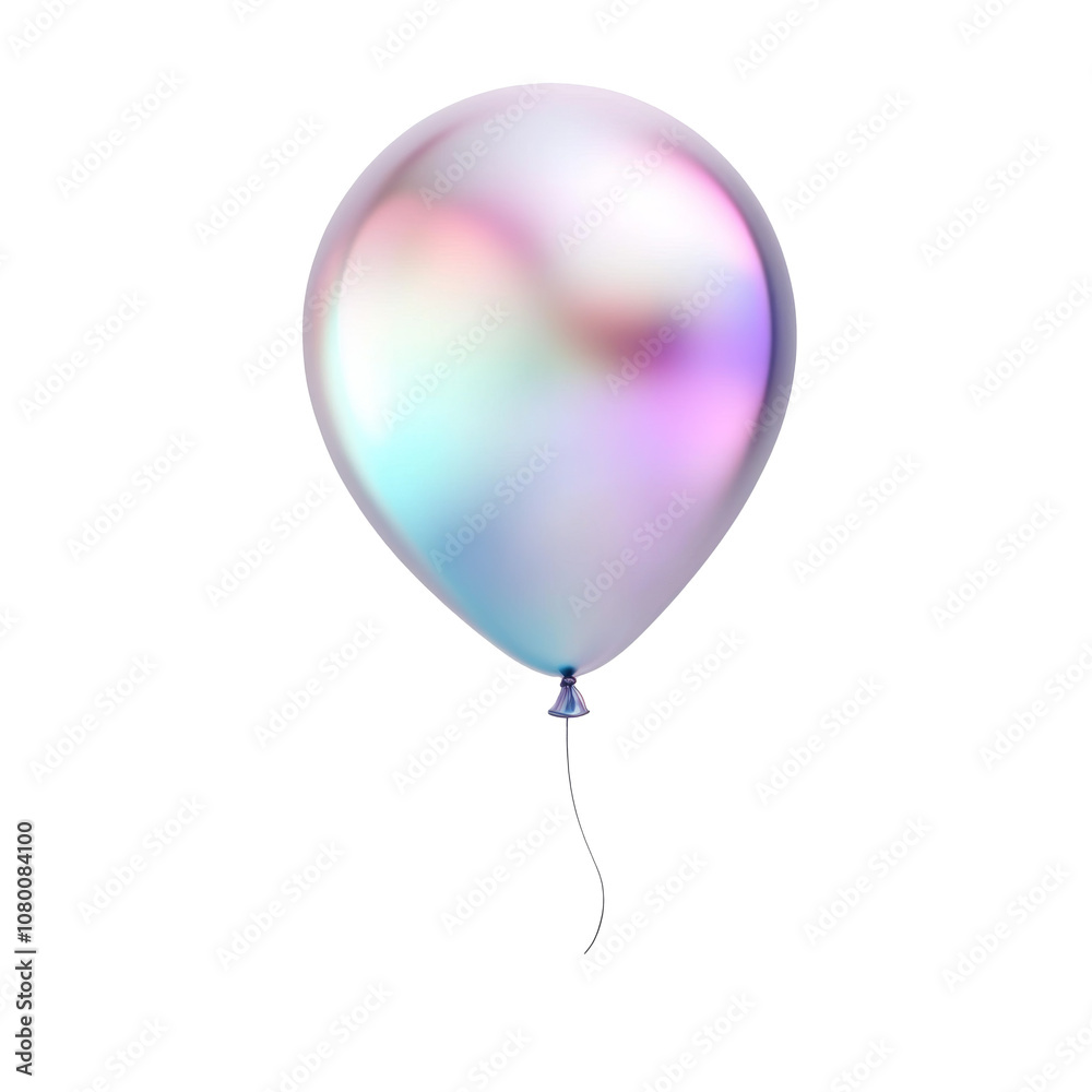 hologram helium balloon. Birthday balloon flying for party and celebrations. Isolated on white background. Generative AI hologram helium balloon. Birthday balloon flying for party and celebrations. Isolated on white background. Generative AI