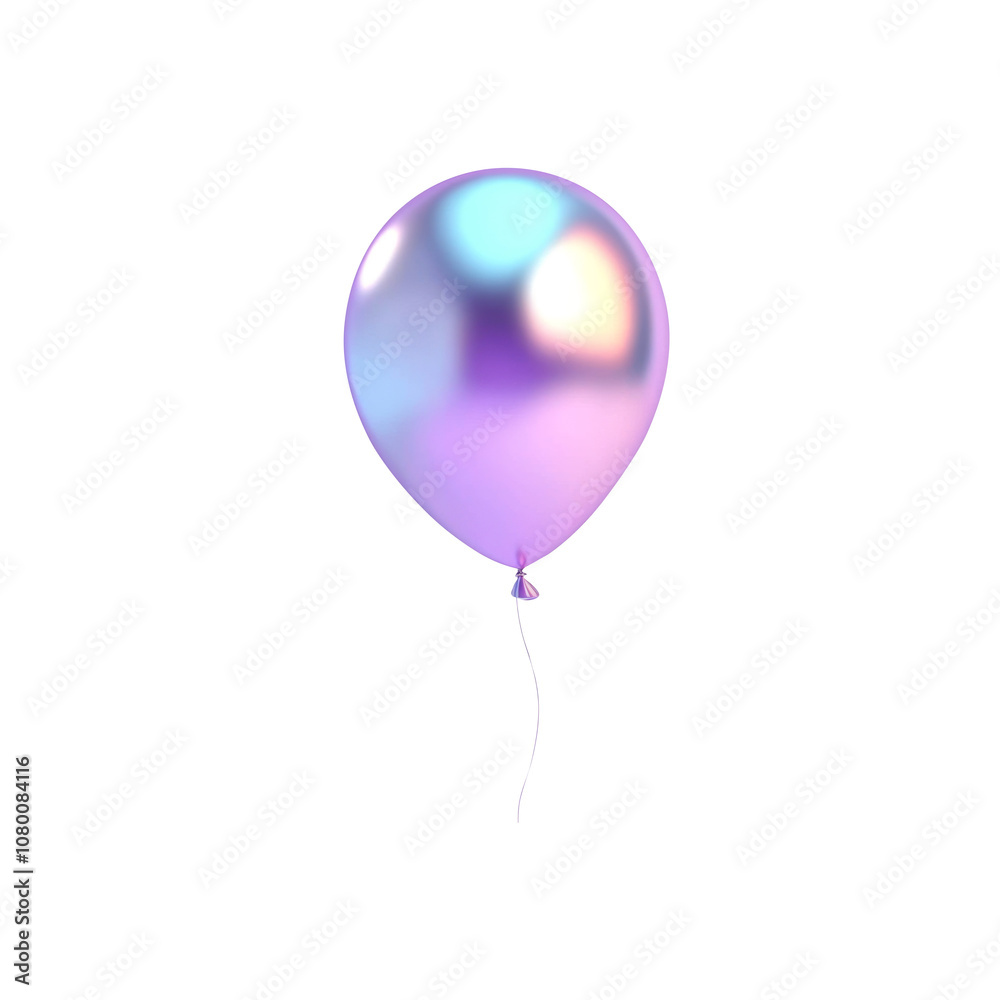 hologram helium balloon. Birthday balloon flying for party and celebrations. Isolated on white background. Generative AI hologram helium balloon. Birthday balloon flying for party and celebrations. Isolated on white background. Generative AI