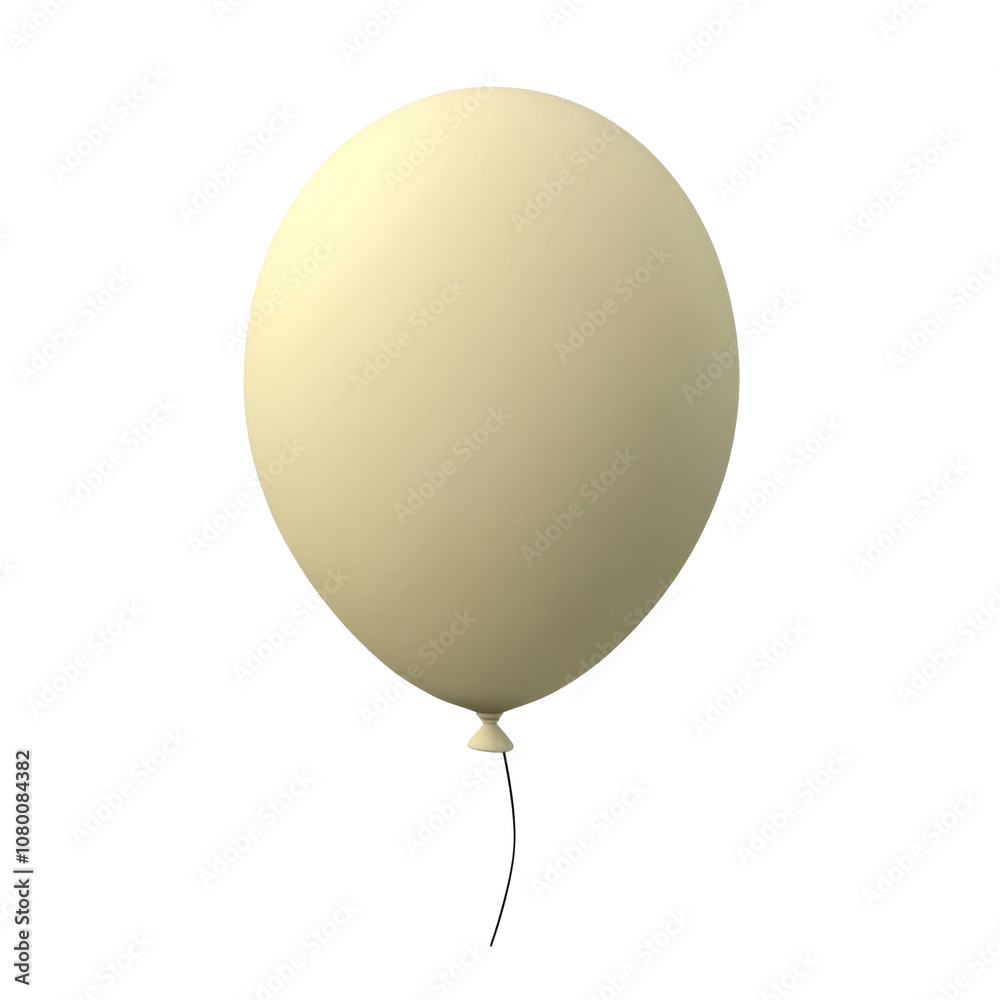 white helium balloon. Birthday balloon flying for party and celebrations. Isolated on white background. Generative AI white helium balloon. Birthday balloon flying for party and celebrations. Isolated on white background. Generative AI