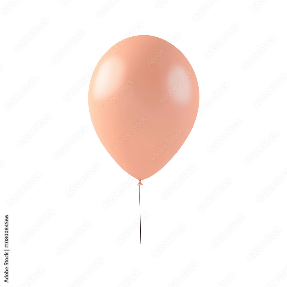 orange helium balloon. Birthday balloon flying for party and celebrations. Isolated on white background. Generative AI orange helium balloon. Birthday balloon flying for party and celebrations. Isolated on white background. Generative AI