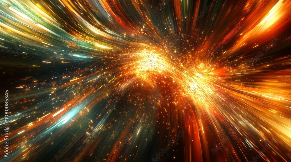 A captivating scene showcasing radiant data streams and explosive highlights, representing motion in a sci-fi universe A captivating scene showcasing radiant data streams and explosive highlights, representing motion in a sci-fi universe