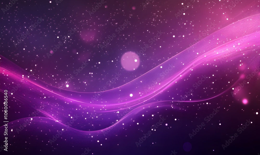 Fototapeta premium Digital particles wave and light abstract background, grid with glowing lines, generation AI