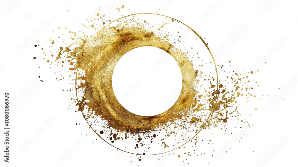 Gold splash circle on white transparent background
Gold splash circle on white transparent background
