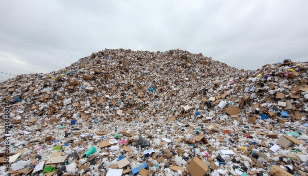 Mountain of trash a symbol of environmental concern Mountain of trash a symbol of environmental concern