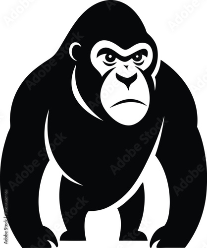 Solid color Gorilla animal vector design