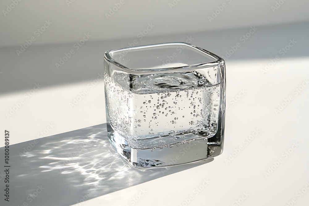 Clear liquid with small bubbles