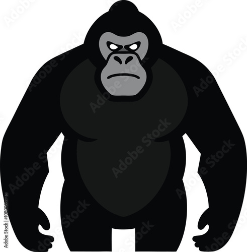 Solid color Gorilla animal vector design