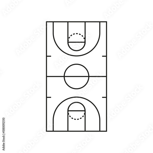 Basketball field icon vector. Basketball court illustration sign. Basketball symbol or logo.