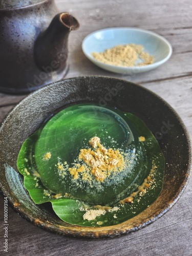 Raindrop water mochi cake Japanese food photo