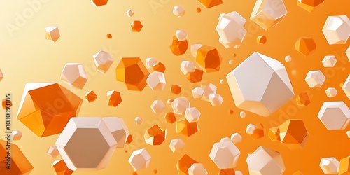 Fototapeta Naklejka Na Ścianę i Meble -  3D digital hexagon shapes floating