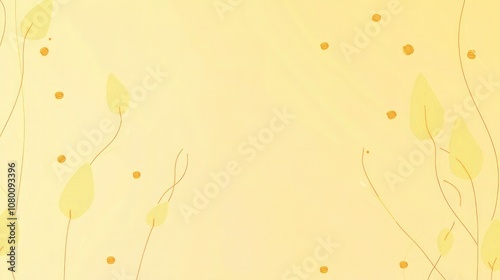 A minimalist illustration with a cool, pastel yellow background, creating a warm, monochromatic effect.  photo