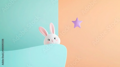 A minimalistic background with a soft gradient from soft teal on the left to pastel orange on the right. 