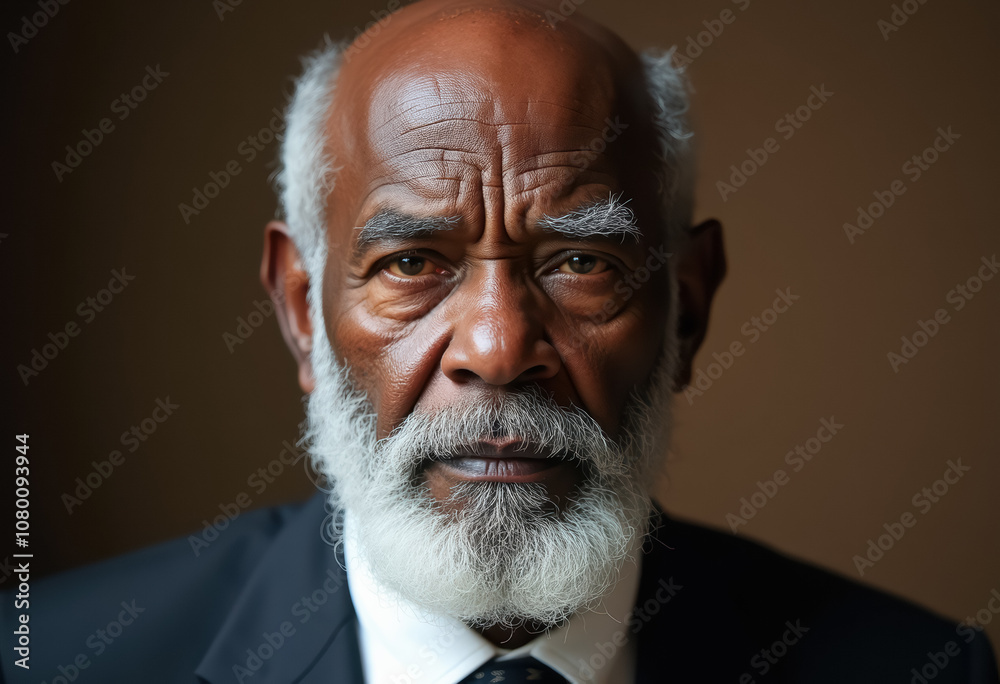 Portrait of an elderly man with a beard, dressed in a suit. Portrait of an elderly man with a beard, dressed in a suit.