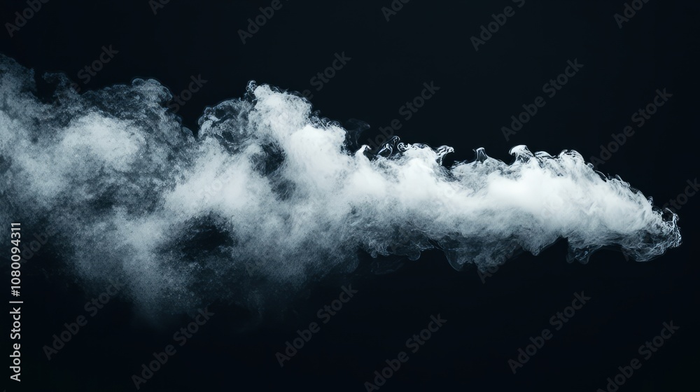 Realistic soft-edged white cloud suspended in front of an infinite black backdrop, glowing softly Realistic soft-edged white cloud suspended in front of an infinite black backdrop, glowing softly