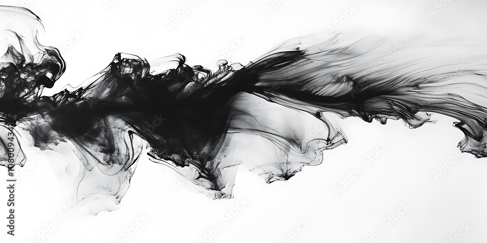 Fototapeta premium Abstract ink smears on paper