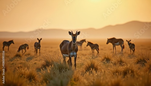 Wild beauty  A herd of antelope in the golden hour