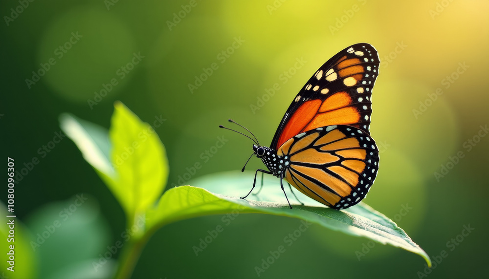 Monarch Butterfly on a Leaf - Nature's Beauty Monarch Butterfly on a Leaf - Nature's Beauty