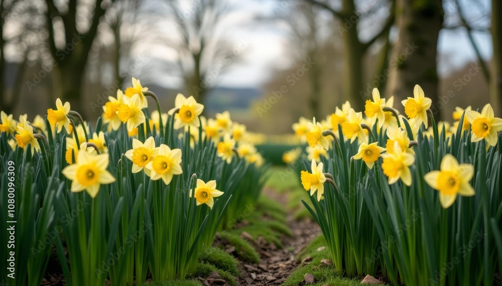Blooming Joy A Field of Yellow Daffodils Blooming Joy A Field of Yellow Daffodils