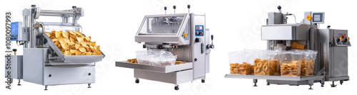 Automated snack production industrial facility machinery modern environment close-up efficiency