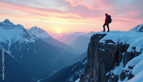 Wallpaper Mural Majestic Winter Mountain Sunrise View Torontodigital.ca