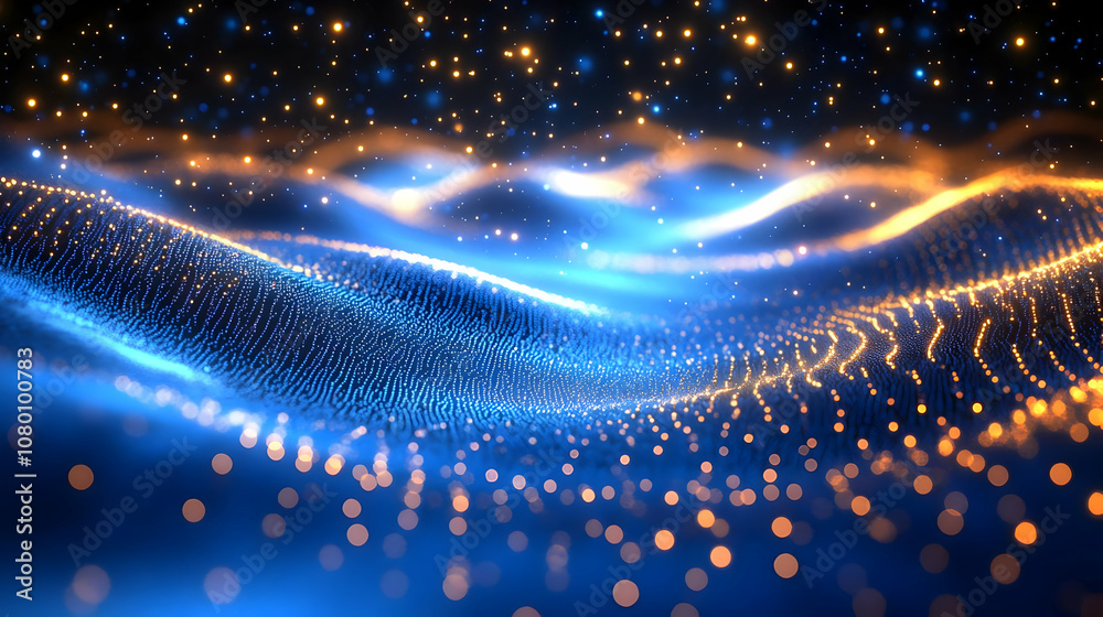 Abstract Blue and Gold Glittering Background Abstract Blue and Gold Glittering Background