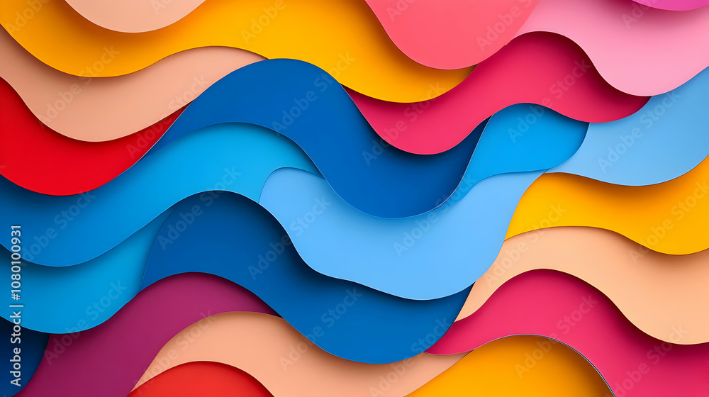 Abstract Background with Colorful Wavy Lines Abstract Background with Colorful Wavy Lines