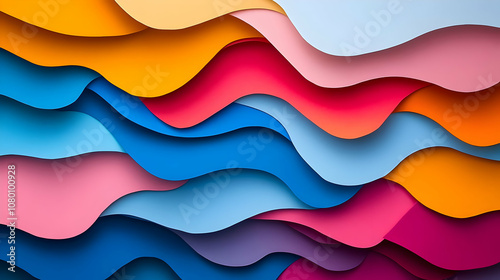 Abstract Wavy Colorful Background Illustration