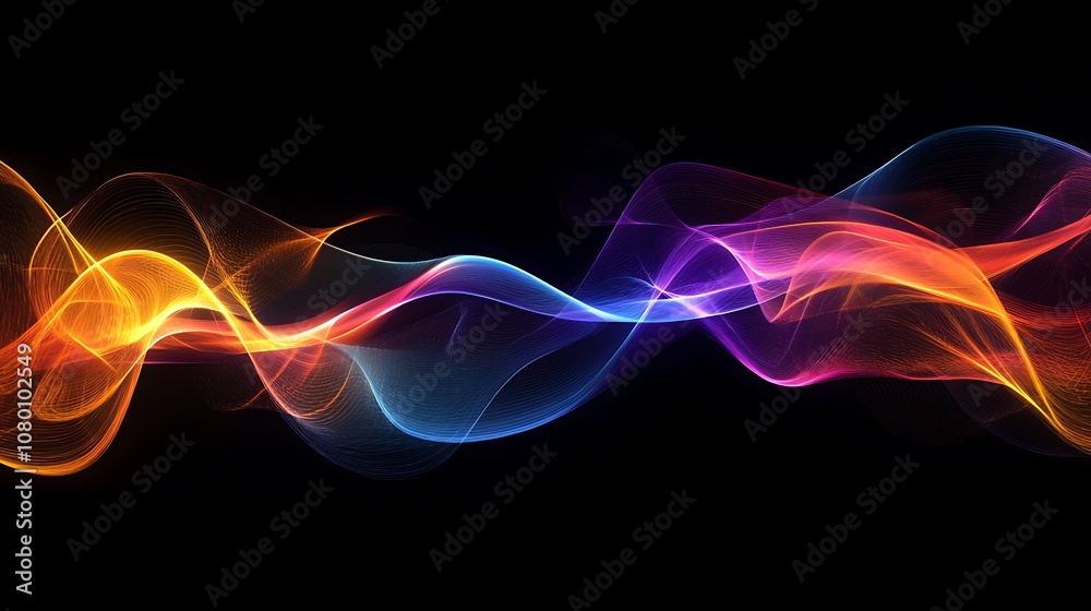 Abstract techno wave design with shifting glowing lines in electric colors Abstract techno wave design with shifting glowing lines in electric colors